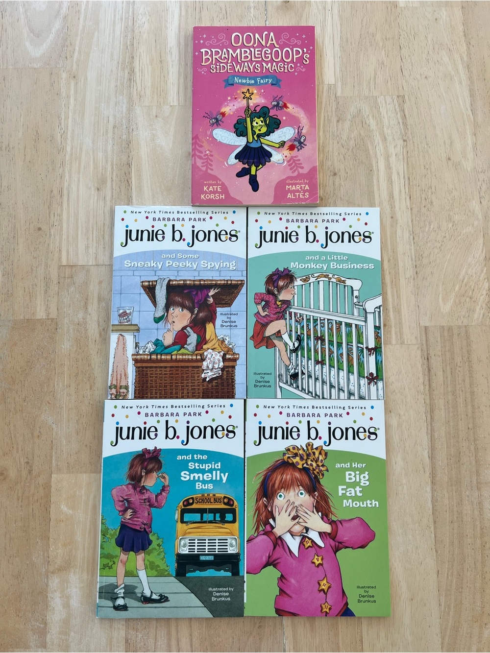 Set of 5 Junie B. Jones Books + Oona Bransby-Style Pink Fairy Book